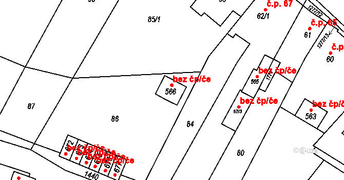 Miletín 39792277 na parcele st. 566 v KÚ Miletín, Katastrální mapa