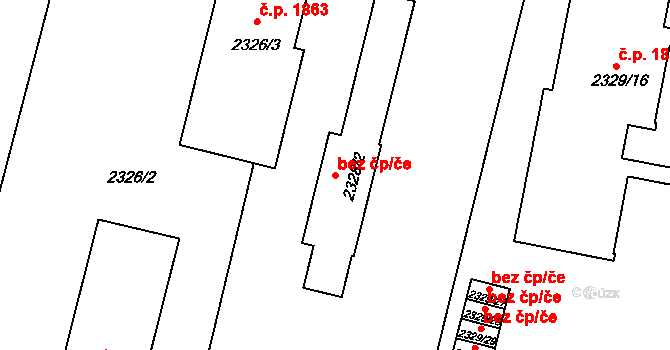 České Budějovice 40508277 na parcele st. 2328/2 v KÚ České Budějovice 5, Katastrální mapa