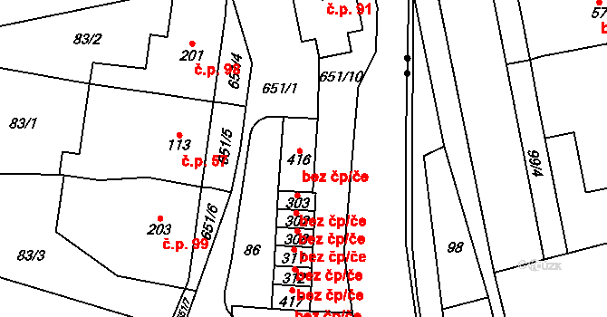 Teplice nad Metují 42128277 na parcele st. 416 v KÚ Teplice nad Metují, Katastrální mapa
