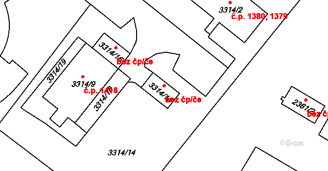Duchcov 175 na parcele st. 3314/13 v KÚ Duchcov, Katastrální mapa