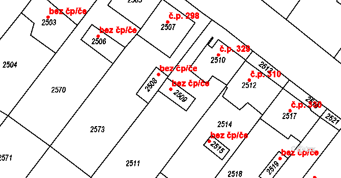 Popice 42522277 na parcele st. 2509 v KÚ Popice, Katastrální mapa