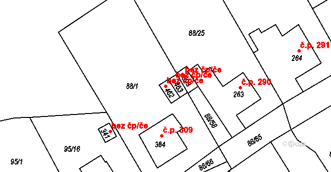 Králův Dvůr 42846277 na parcele st. 462 v KÚ Počaply, Katastrální mapa