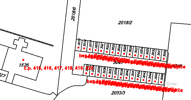 Brno 43662277 na parcele st. 3020 v KÚ Kohoutovice, Katastrální mapa