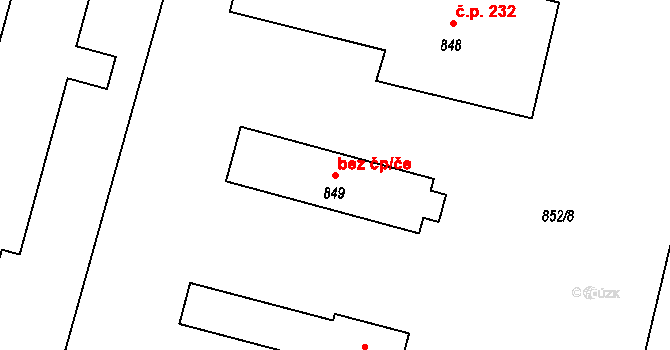 Těškovice 43789277 na parcele st. 849 v KÚ Těškovice, Katastrální mapa