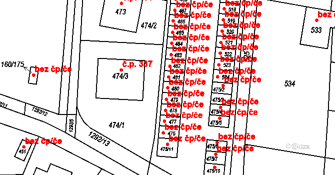Neveklov 45421277 na parcele st. 480 v KÚ Neveklov, Katastrální mapa