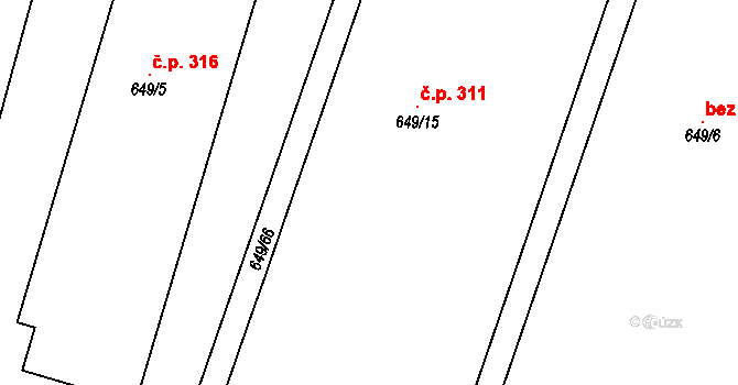 Holasice 46063277 na parcele st. 649/15 v KÚ Holasice, Katastrální mapa