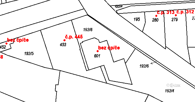 Smržice 47805277 na parcele st. 601 v KÚ Smržice, Katastrální mapa