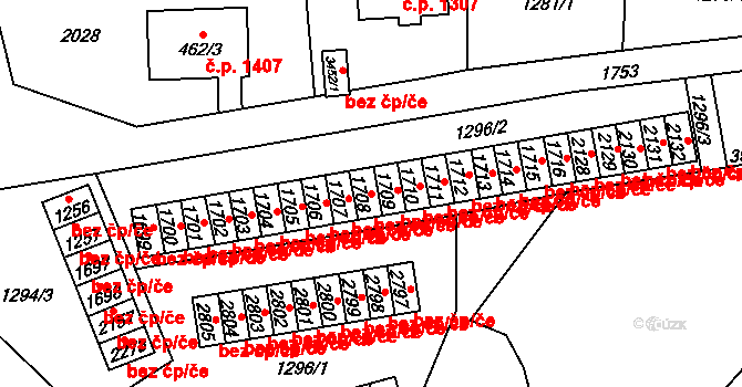 Vrchlabí 48117277 na parcele st. 1708 v KÚ Vrchlabí, Katastrální mapa