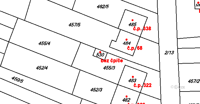 Popovice 48320277 na parcele st. 530 v KÚ Popovice u Uherského Hradiště, Katastrální mapa