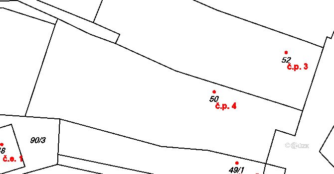 Hlína 4, Horka na parcele st. 50 v KÚ Hlína, Katastrální mapa