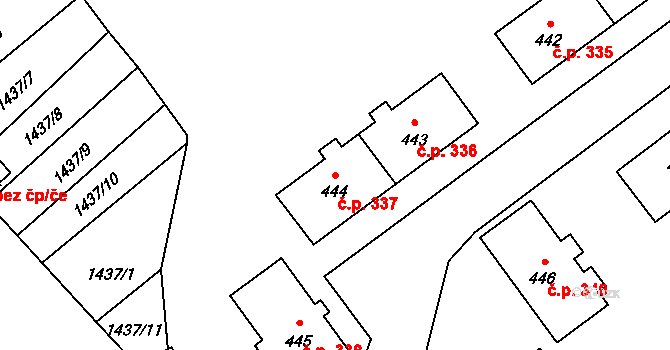 Holýšov 337 na parcele st. 444 v KÚ Holýšov, Katastrální mapa