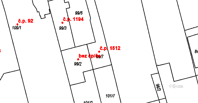 Kylešovice 1512, Opava na parcele st. 99/7 v KÚ Kylešovice, Katastrální mapa