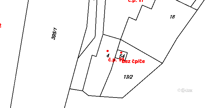 Vodná 19, Bečov nad Teplou na parcele st. 4 v KÚ Vodná u Bečova nad Teplou, Katastrální mapa