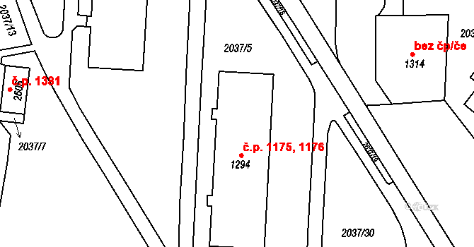 Nejdek 1175,1176 na parcele st. 1294 v KÚ Nejdek, Katastrální mapa