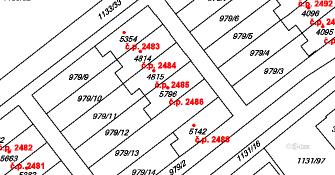 Dvůr Králové nad Labem 2486 na parcele st. 5796 v KÚ Dvůr Králové nad Labem, Katastrální mapa
