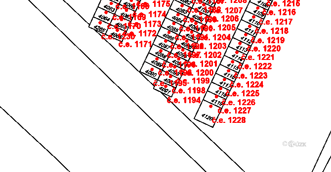 Kuřim 1194 na parcele st. 4091 v KÚ Kuřim, Katastrální mapa