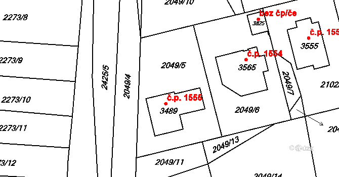 Humpolec 1555 na parcele st. 3489 v KÚ Humpolec, Katastrální mapa