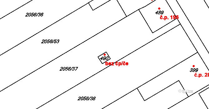Brankovice 39702278 na parcele st. 490 v KÚ Brankovice, Katastrální mapa