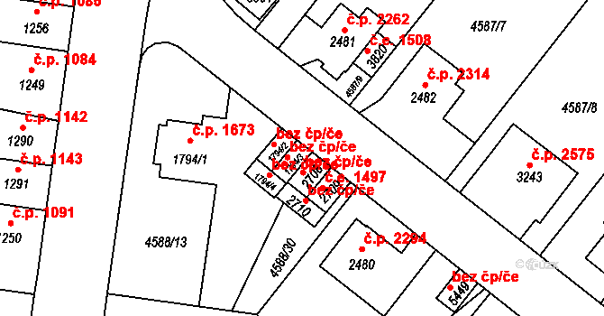 Žatec 40615278 na parcele st. 1794/3 v KÚ Žatec, Katastrální mapa