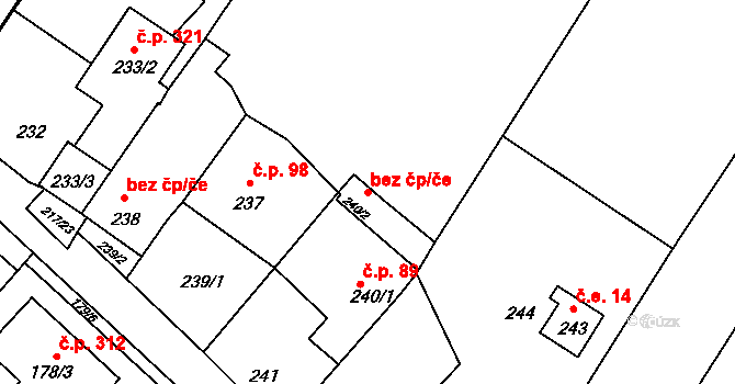 Omice 41622278 na parcele st. 240/2 v KÚ Omice, Katastrální mapa