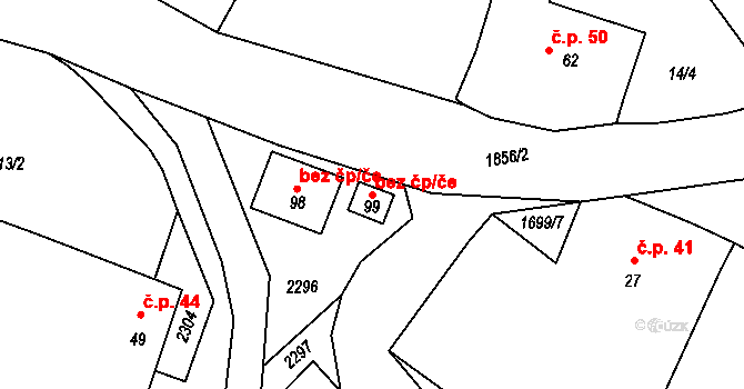 Radkovice u Budče 41639278 na parcele st. 99 v KÚ Radkovice u Budče, Katastrální mapa
