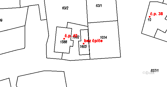 Libiš 45412278 na parcele st. 1605 v KÚ Libiš, Katastrální mapa