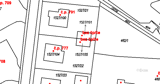Protivín 46216278 na parcele st. 1527/105 v KÚ Protivín, Katastrální mapa