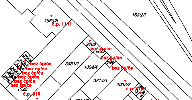 Břeclav 47223278 na parcele st. 1034/2 v KÚ Břeclav, Katastrální mapa