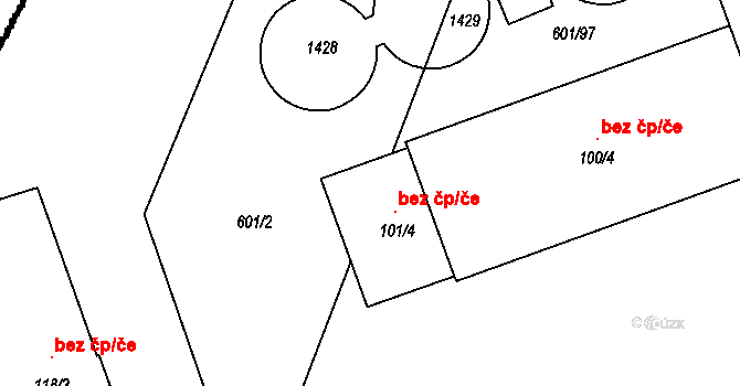 Žinkovy 47327278 na parcele st. 101 v KÚ Kokořov, Katastrální mapa
