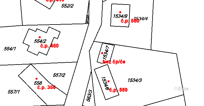 Lelekovice 49231278 na parcele st. 1534/7 v KÚ Lelekovice, Katastrální mapa