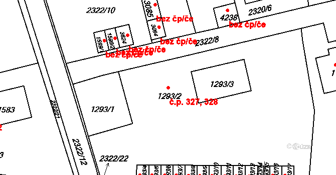 Týnské Předměstí 327,328, Domažlice na parcele st. 1293/2 v KÚ Domažlice, Katastrální mapa
