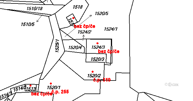 Hostomice 80919278 na parcele st. 1524/3 v KÚ Hostomice pod Brdy, Katastrální mapa