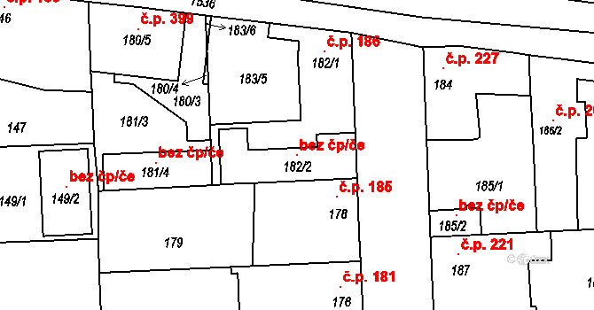 Mochov 98011278 na parcele st. 182/2 v KÚ Mochov, Katastrální mapa