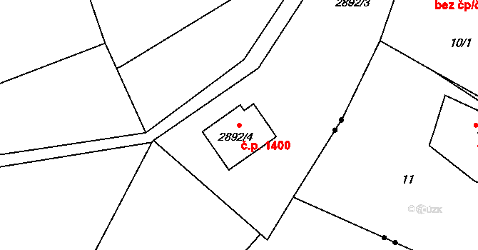 Rychnov nad Kněžnou 1400 na parcele st. 2892/4 v KÚ Rychnov nad Kněžnou, Katastrální mapa