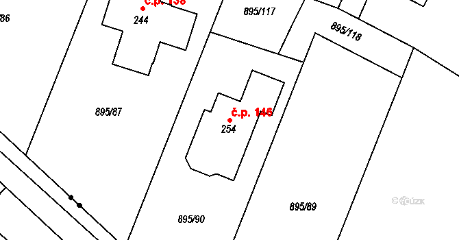 Vimperk III 146, Vimperk na parcele st. 254 v KÚ Boubská, Katastrální mapa