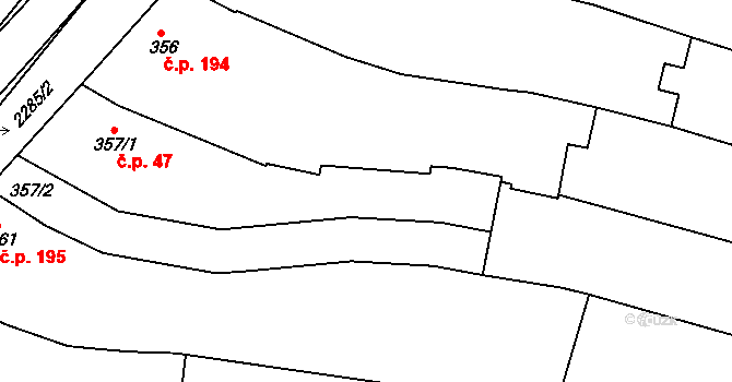 Svatobořice 47, Svatobořice-Mistřín na parcele st. 357/1 v KÚ Svatobořice, Katastrální mapa