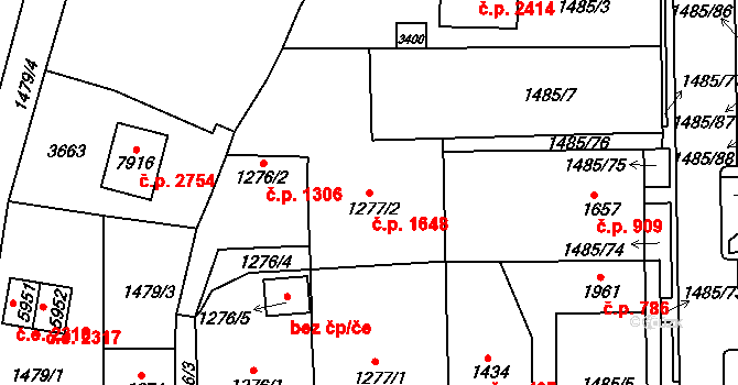 Cheb 1648 na parcele st. 1277/2 v KÚ Cheb, Katastrální mapa