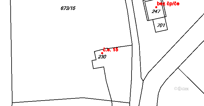 Loučná 15, Loučná pod Klínovcem na parcele st. 230 v KÚ Loučná pod Klínovcem, Katastrální mapa