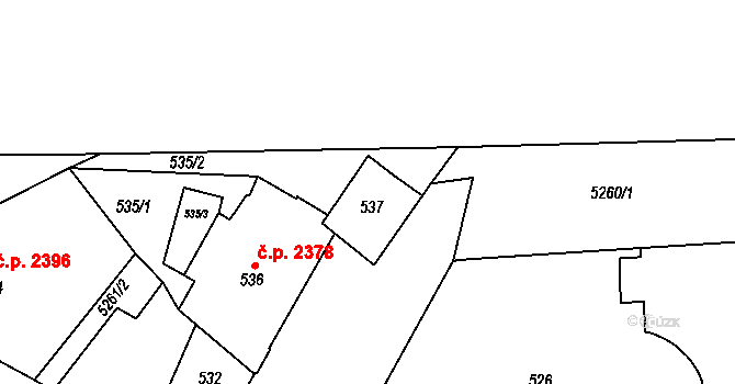 Východní Předměstí 2379, Plzeň, Katastrální mapa