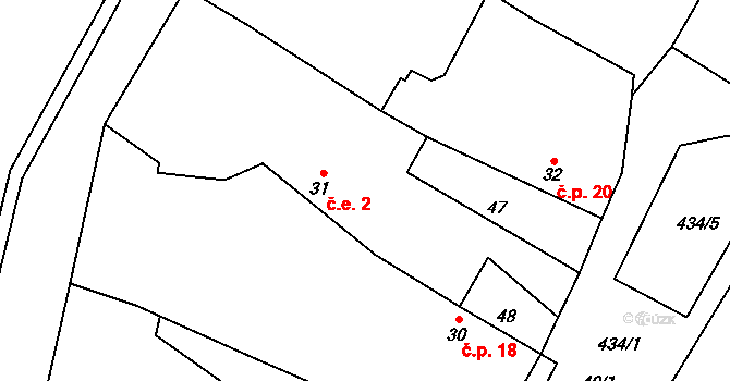Rochov 2 na parcele st. 31 v KÚ Rochov, Katastrální mapa