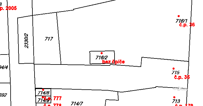 Teplice 39143279 na parcele st. 716/2 v KÚ Teplice-Trnovany, Katastrální mapa