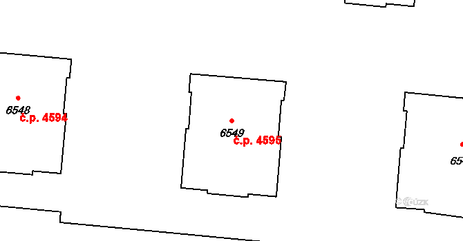Zlín 4595 na parcele st. 6549 v KÚ Zlín, Katastrální mapa