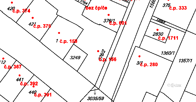 Kateřinky 156, Opava na parcele st. 376/2 v KÚ Kateřinky u Opavy, Katastrální mapa