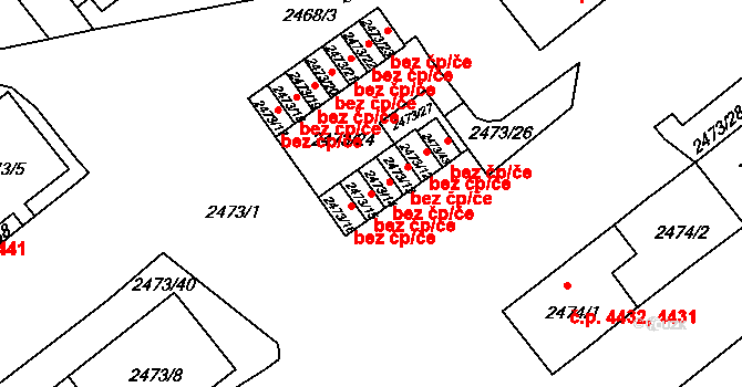 Chomutov 45050279 na parcele st. 2473/15 v KÚ Chomutov II, Katastrální mapa