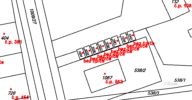 Šťáhlavy 46259279 na parcele st. 1036 v KÚ Šťáhlavy, Katastrální mapa