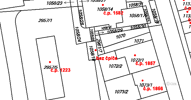 Holešov 47596279 na parcele st. 1058/16 v KÚ Holešov, Katastrální mapa