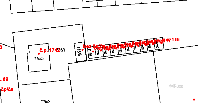 Český Těšín 124 na parcele st. 117/92 v KÚ Český Těšín, Katastrální mapa