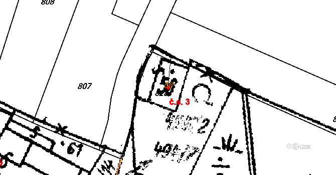Březí 3, Žinkovy na parcele st. 56 v KÚ Březí u Žinkov, Katastrální mapa