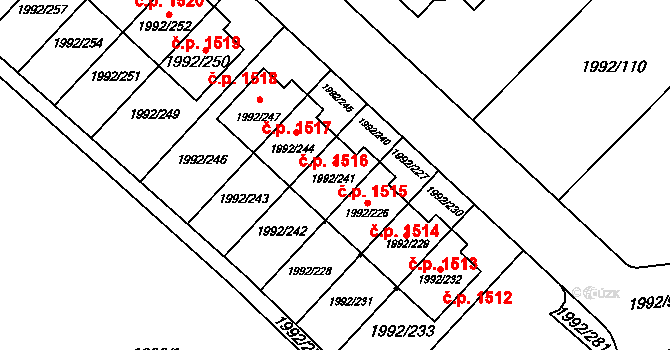 Mnichovo Hradiště 1515 na parcele st. 1992/241 v KÚ Mnichovo Hradiště, Katastrální mapa