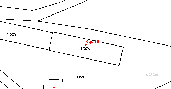 Lučiny 18, Doupovské Hradiště na parcele st. 1152/1 v KÚ Doupovské Hradiště, Katastrální mapa